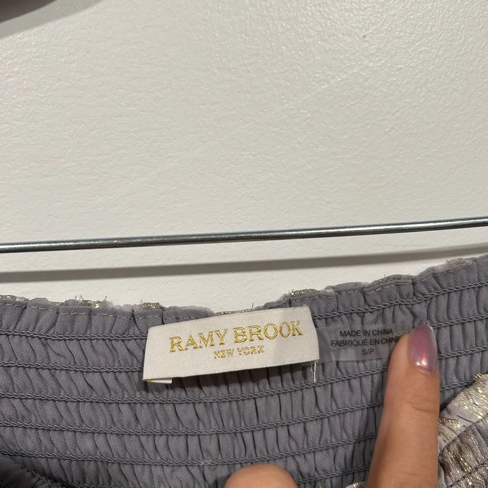 Ramy Brook Metallic Silk Ruffle Mini Skirt – Size Small - Picture 2 of 8